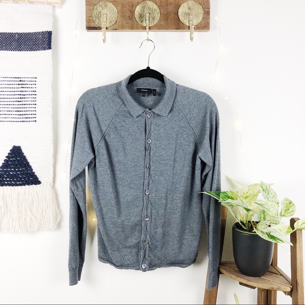 THEORY • Collard Cardigan/ Sweater